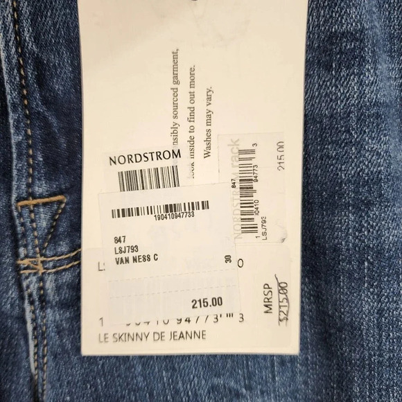 FRAME Le Skinny De Jeanne Colorblock Pocket Mid Rise Ankle Skinny SZ 30 NWT - Picture 7 of 12